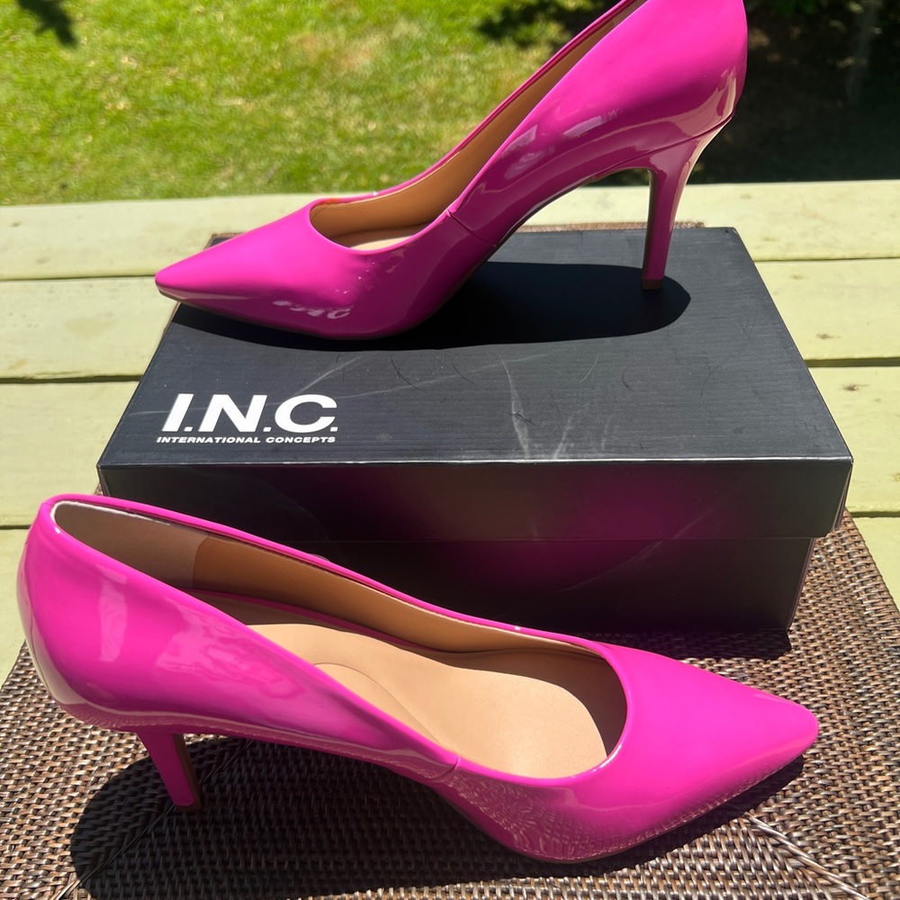 INC International Concepts Barbie Pink Patent Leather Heels